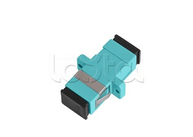 Адаптер NIKOMAX волоконно-оптический, соединительный, многомодовый, стандарта OM3, SC/UPC-SC/UPC, одинарный, пластиковый, без шторки, с фланцами, аква, уп-ка 2шт. NIKOMAX (NMF-OA1M3-FN-SCU-SCU-AQ-2)