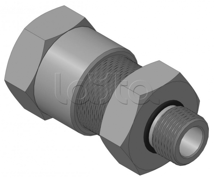 Кабельный ввод с резьбой G1/2 мм для прокладки кабеля в металлорукаве РЗ-ЦП-20, с уплотнением кабеля и проходным диаметром кабеля d=8-12 мм Спектрон КВМ-20/12-М-G1/2