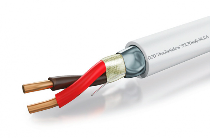 Кабель сигнальный огнестойкий, экранированный, с низким газо- дымовыделением, низкотоксичный для систем охранно-пожарной сигнализации (ОПС) и систем оповещения и управления эвакуацией (СОУЭ) КПСЭСнг(А)-FRLSLTx 1x2x1 (200 м) ПожТехКабель