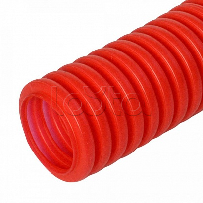 Труба гофрированная ПНД защитная для МПТ (пешель) красная д50/39,6 (15м/660м уп/пал) Промрукав (PR02.0092)