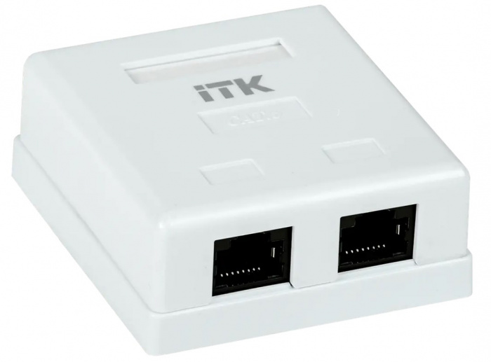 ITK Настенная информационная розетка RJ-45, кат.6, 2-порта (CS2-1C6U-22)