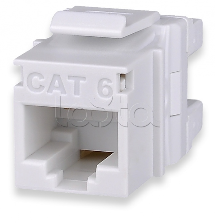 Модуль розеточный типа Keystone Cat.6, RJ45/110, серия MT, белый AESP KJ458MT-C6C-WH