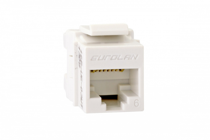 Вставка Keystone RJ45, кат. 6, неэкран. Eurolan (16B-U6-03WT)