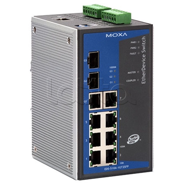 Коммутатор управляемый промышленный 10-портовый Moxa EDS-510A-1GT2SFP-T