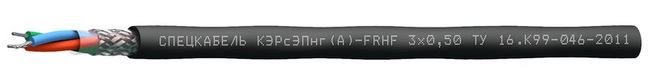 Кабель для монтажа систем электроники и электротехники, групповой прокладки, огнестойкий, с пониженным дымо- и газовыделением КЭРсЭПнг(А)-FRHF 4x1,0 Спецкабель
