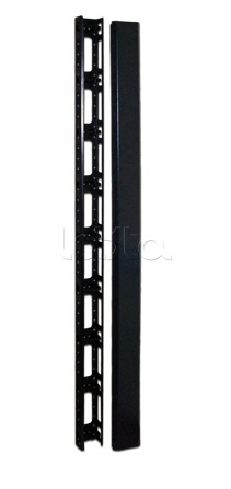Органайзер кабельный вертикальный, 42U, для шкафов Business шириной 800 мм, металл, черный TWT TWT-CBB-ORG42U