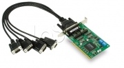 Плата 4-х портовая промышленная RS-232/422/485 для шины Universal PCI + кабель Moxa CP-134U-DB9M 
