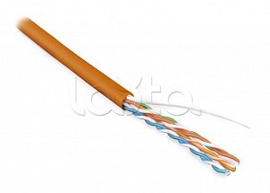 Кабель витая пара, неэкранированная Hyperline UUTP4-C5E-S24-IN-PVC-OR-305 (305 м)