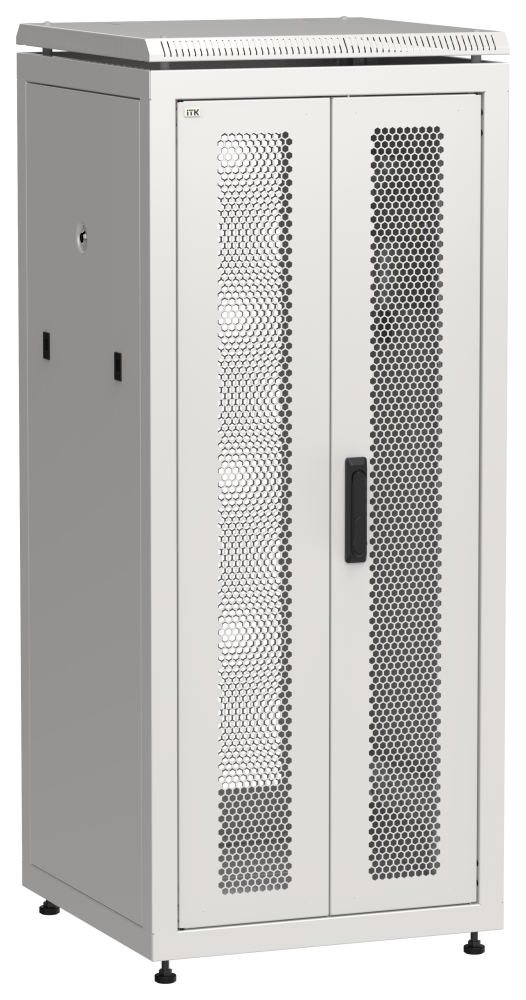 ITK LINEA N Шкаф сетевой 19&quot; 28U 600х600мм двери передн перф задн двустворчатая перф серый LN35-28U66-2PP