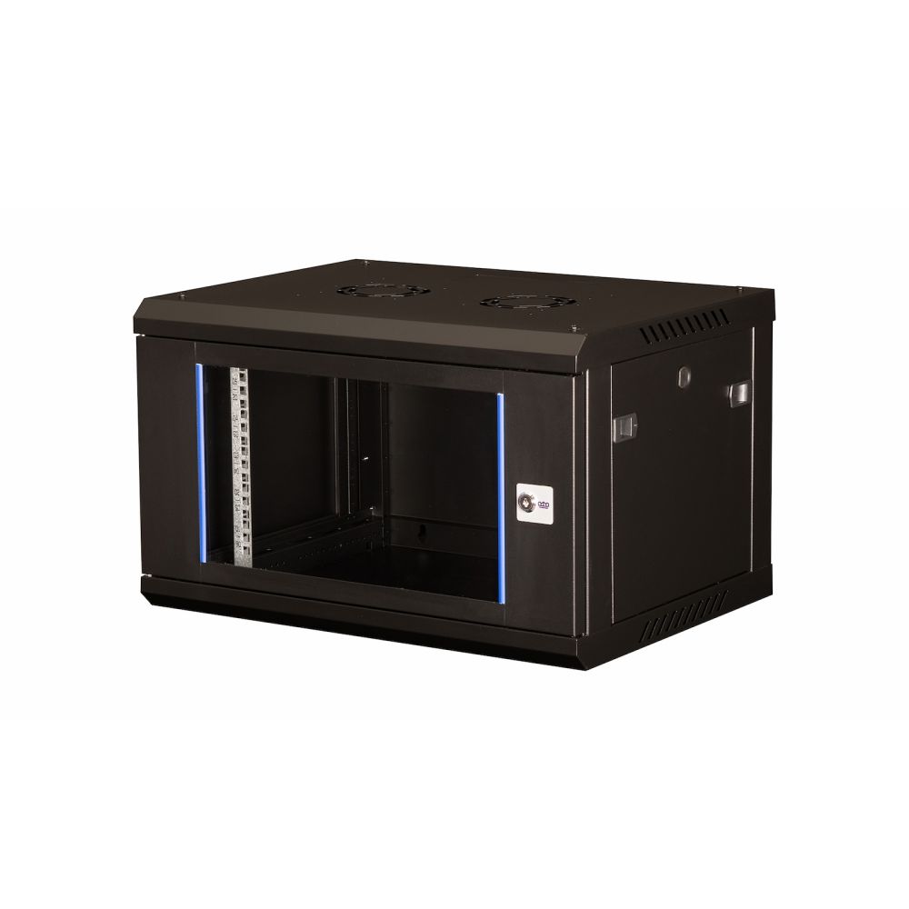 Шкаф 19&quot; телекоммуникационный настенный, 6U 368х600х450 мм, дверь стекло, черный Datarex (DR-631001)