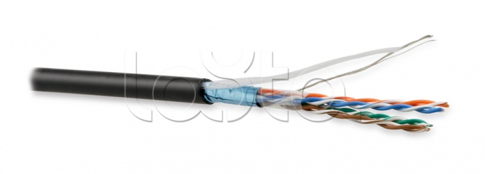 Кабель витая пара, экранированная Hyperline FUTP4-C5E-P26-IN-LSZH-BK-100 (100 м)