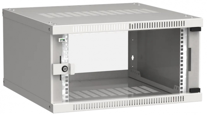 ITK Шкаф LINEA WE 6U 600x600мм дверь стекло серый (LWE3-06U66-GF)