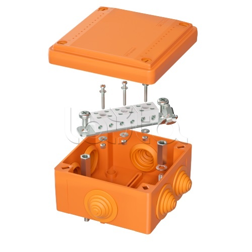 Коробка пластиковая FS с кабельными вводами и клеммниками, IP55,100х100х50мм, 6р, 4мм.кв  DKC (FSB11604)