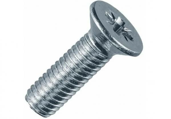 Винт 6х12 с потайной головкой и крестообразным шлицем DIN 965 EKF (wk6x12)