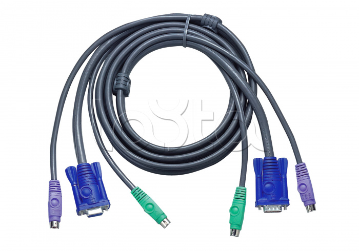 КВМ-кабель тонкий с интерфейсами PS/2, VGA (1.2м) ATEN 2L-5001P/C