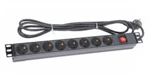 Блок розеток 1U, 8 розеток Schuko Eurolan 60A-61-01-08BL
