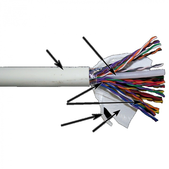 Кабель TWT UTP серии XS, 25 пар, Кат.5e, PVC, серый, 305 метров TWT TWT-5EUTP25-XS