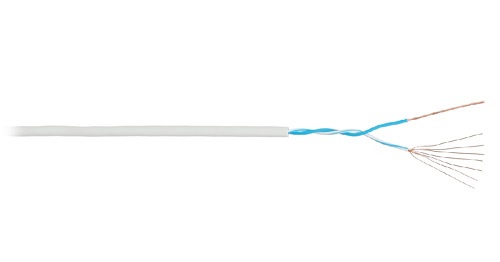 LAN U/UTP 1 пара, Кат.3 (Класс С), 16МГц, многожильный, BC (чистая медь), 24AWG (7х0,2мм), полимерный материал нг(А)-HF серый, 305м - гарантия: 1 год