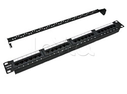 Патч-панель 19&quot;, 1U, 24xRJ45 Cabeus PL-24-Cat.5e-Dual IDC