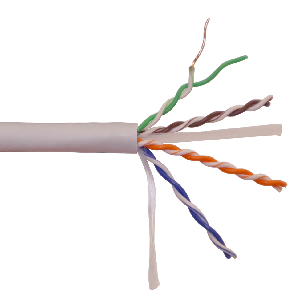 Кабель LANMASTER U/UTP, 4 пары, Кат. 6, с перегородкой, 550Mhz, LSZH, нг(A)-HF, серый, 305 м LANMASTER LAN-6EUTP-HFLT-GY