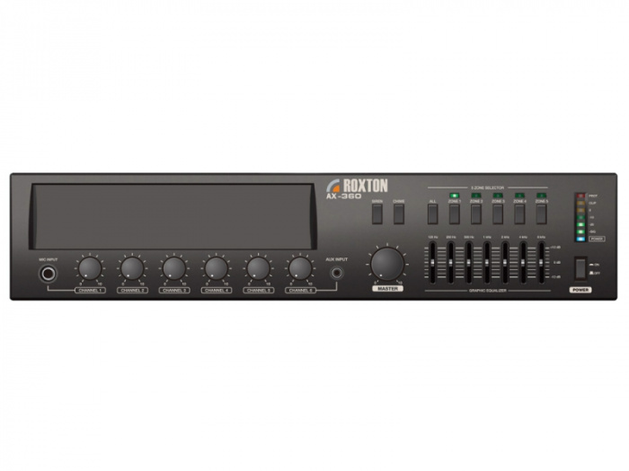 Усилитель трансляционный 360 Вт, 5 зон ROXTON AX-360
