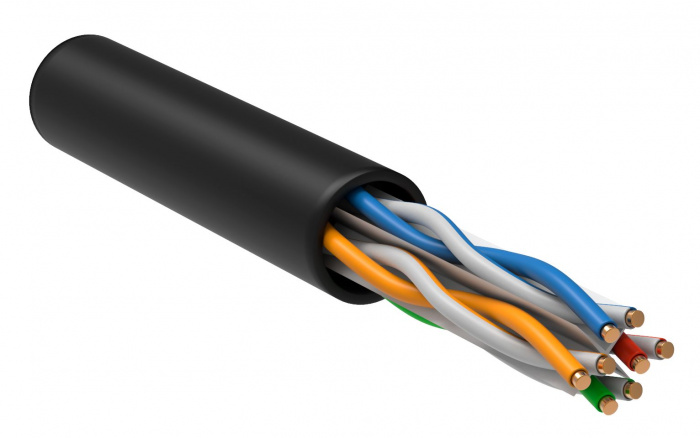 ITK Витая пара U/UTP кат.6 4x2х23AWG LSZH черный (305м) (LC3-C604-129)
