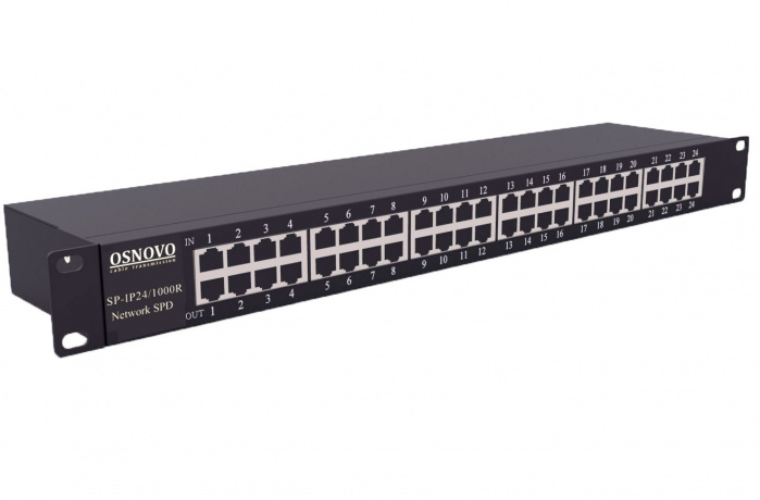 Устройство грозозащиты для локальной вычислительной сети, 24 портов OSNOVO SP-IP24/1000R