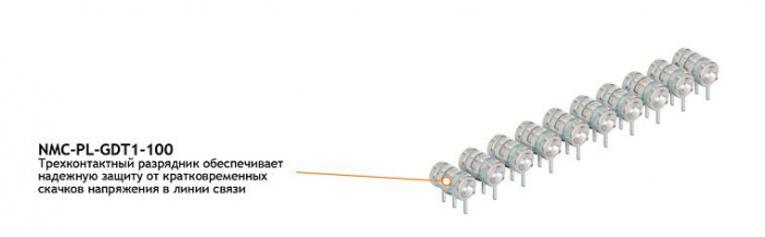 Разрядник трехконтактный 260В-5А/5КА NIKOMAX NMC-PL-GDT1