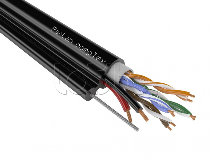 Комбинированный кабель парной скрутки для СКС и IP-сетей ParLan complex U/UTP2 Cat5e PVC/PEtr 4.0 2x1,50 Паритет