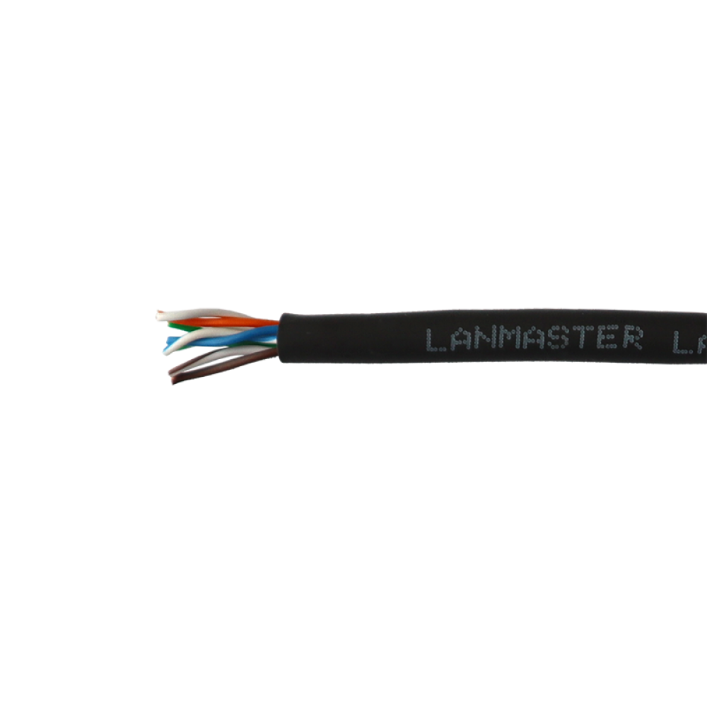 Кабель LANMASTER U/UTP, 4 пары, Кат. 5E, 350 МГц, LSZH, нг(А)-HF, черный, 305 м LANMASTER LAN-5EUTP-HFLT-BK