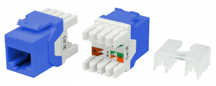 Вставка Hyperline (KJ8-8P8C-C5e-180-BL)