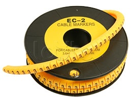 Маркер для кабеля (d7,4 мм, цифра 3) Cabeus ЕC-2-3 (500 шт/уп)