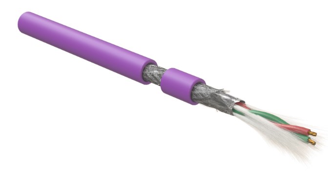 Кабель для шины PROFIBus-DP, 1x2x22 AWG, многопроволочные жилы (patch), SF/UTP, PVC, фиолетовый PFDP-SF-1x2x22/19-PVC-VL Hyperline (500 м)