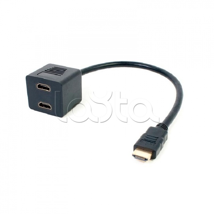 Переходник штекер HDMI - 2 гнезда HDMI (провод) GOLD (10шт/уп) REXANT 17-6832