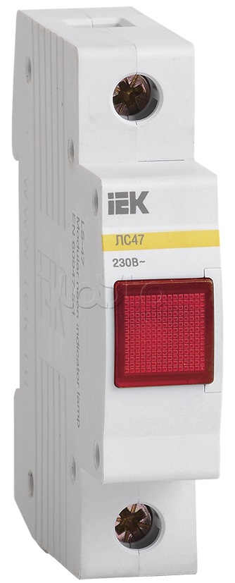 Лампа сигнальная красная DIN 1P неон ЛС-47 IEK MLS10-230-K04