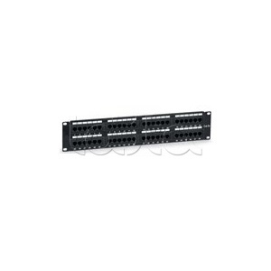 Патч-панель 19&quot;, 2U, 48 портов RJ-45, категория 5E, Dual IDC с задним кабельным организатором, черная