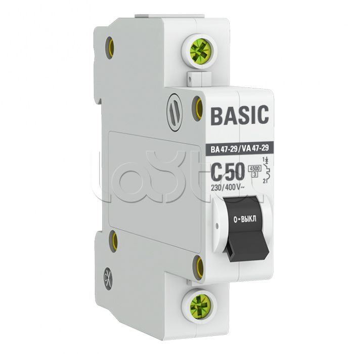 Автоматический выключатель 1P 50А (C) 4,5кА ВА 47-29 EKF Basic (mcb4729-1-50C)