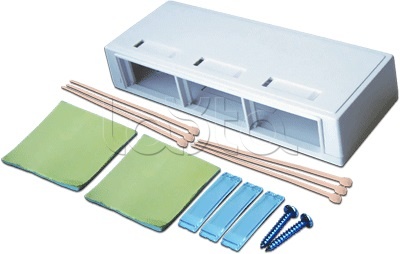Коробка настенная на 3 модульные вставки, белая LANMASTER LAN-MB-M6-WH
