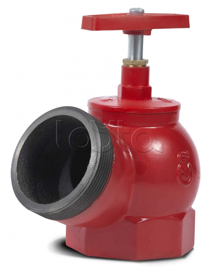 Угловой клапан пожарного крана ПОЖТЕХНИКА Клапан чугунный угловой пожарный ПК65 (вн/нар)