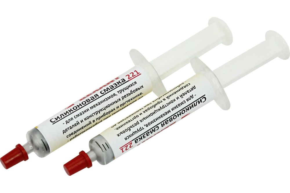 Смазка силиконовая 221, до +350 C, 2 мл, шприц REXANT (09-3955)