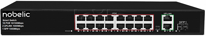 16-портовый неуправляемый PoE коммутатор Nobelic NBLS-1816P