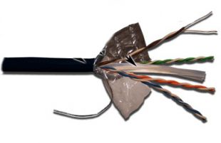 Кабель FTP, 4 пары, Кат. 6, внешний, с гидрофобом, черный, LAN-6EFTP-WP-OUT LANMASTER (305м)