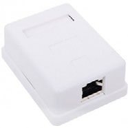 Розетка компьютерная RJ-45 (8P8C), категория 6, одинарная, внешняя (настенная), Dual IDC, экранированная белая