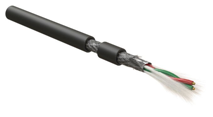 Кабель для шины PROFIBus-DP, 1x2x22 AWG, однопроволочные жилы (solid), SF/UTP, PE, черный PFDP-SF-1x2x22/1-PE-BK Hyperline (500 м)