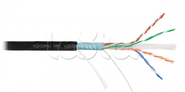 LAN F/UTP 4 пары, Кат.6a (Класс Ea), 500МГц, одножильный, BC (чистая медь), 23AWG (0,57мм), полиэтилен, внешний, черный, 500м - гарантия: 3 года