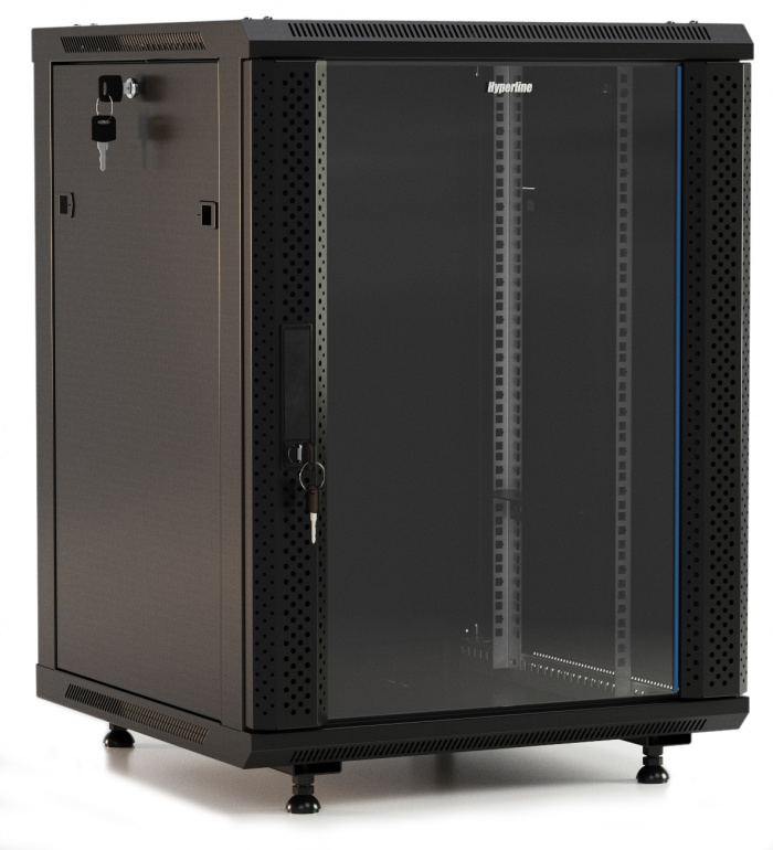 Шкаф настенный с возможностью напольной установки на ножках Hyperline TWB-FC-1245-GP-RAL9004