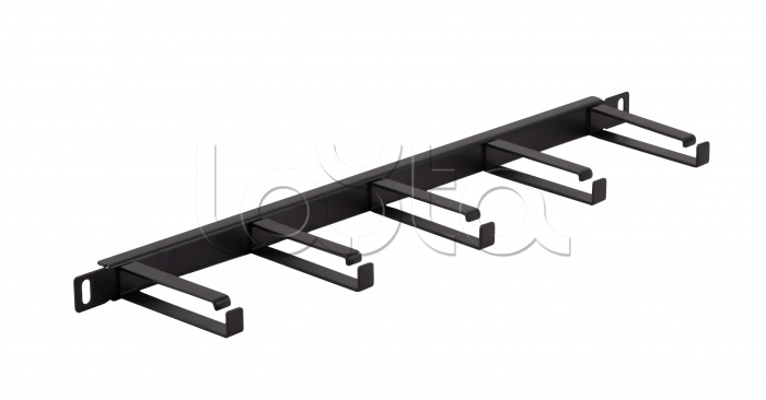 Органайзер горизонтальный 19&quot; 0.5U, 5 колец (Черный) Cabeus (JB08-0,5U-BK)