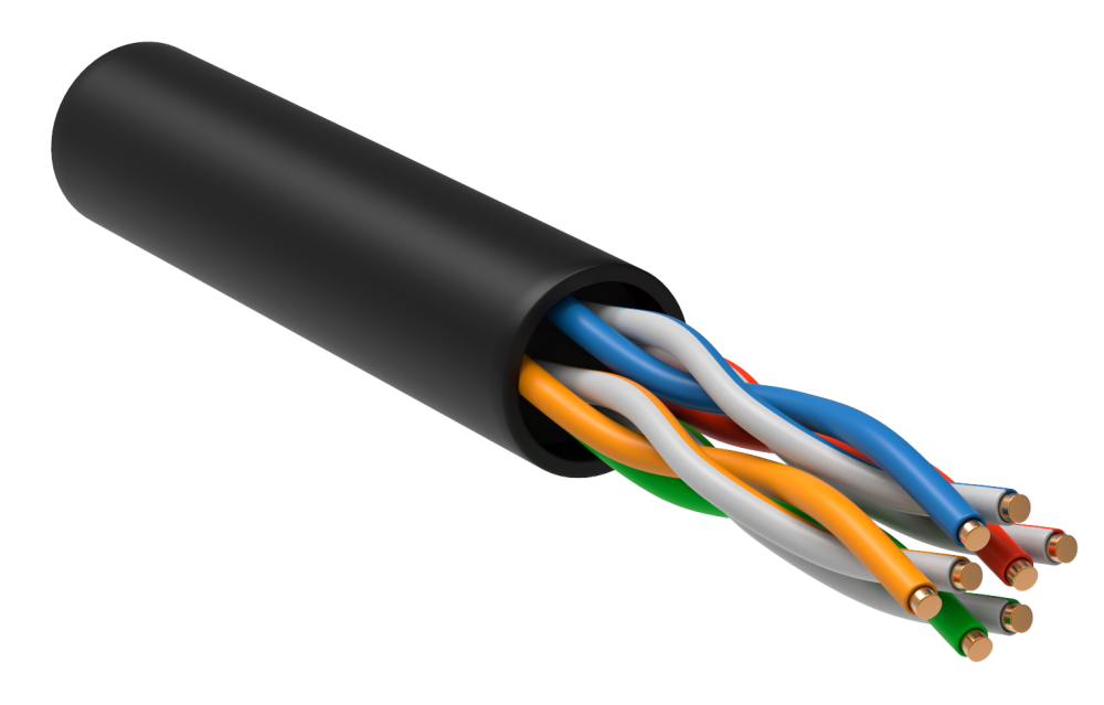 ITK Витая пара U/UTP кат. 5E 4х2х24AWG solid LDPE черный (305м) РФ LC3-C5E04-139-S-R