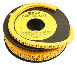 Маркер для кабеля (d7,4 мм, цифра 2) Cabeus ЕC-2-2 (500 шт/уп)