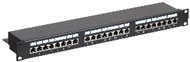Патч-панель 19&quot;, 1U, 24 порта RJ-45, категория 6, Dual IDC с задним кабельным организатором, экранированная, черная